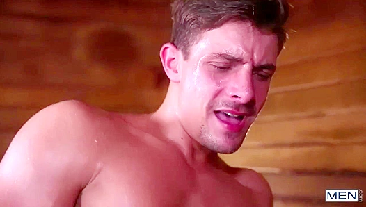 Sweaty Sauna Sex - Carter Dane Drills Dustin Holloway's Hole