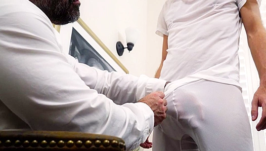 Older Man Elder Gardner Takes On Young Stud in Passionate Anal Session