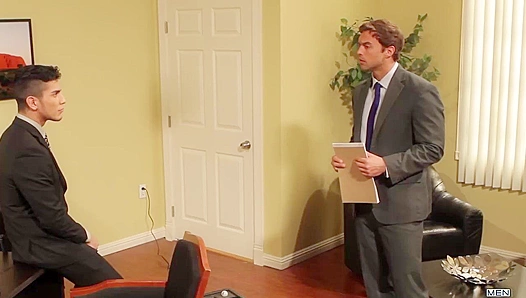 Rocco Reed Takes Lance Luciano's Entry-Level Anal Virginity in The Gay Office