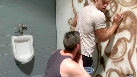 Rocco Reed Drills Andrew Stark in Public Restroom