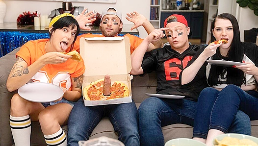 Sneaky Super Bowl Bang - Dom King Turns Logan Aarons from Str8 to Gay