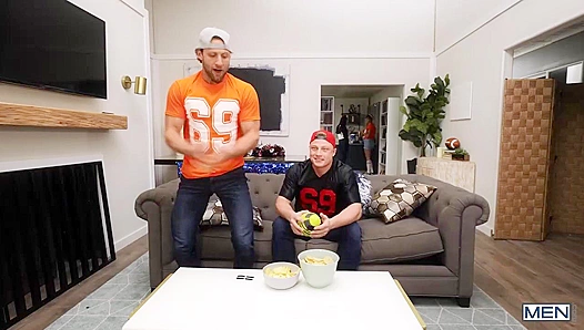 Sneaky Super Bowl Bang - Dom King Turns Logan Aarons from Str8 to Gay