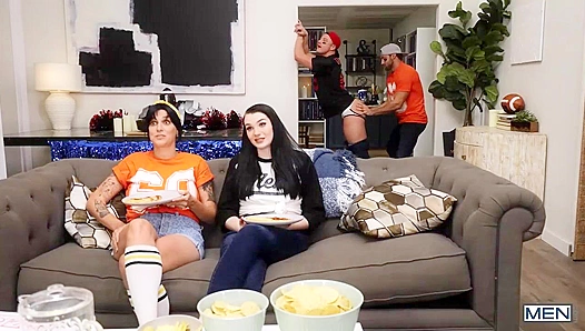 Sneaky Super Bowl Bang - Dom King Turns Logan Aarons from Str8 to Gay