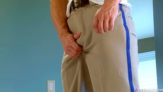 Horny Cop Rod Daily Masturbates With Passion