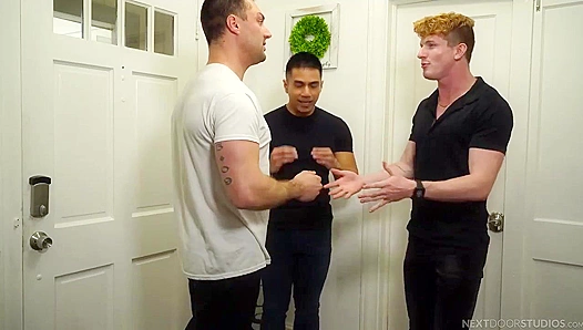 Epic Threesome - Damien White, Max Lorde, and Kye Storm Get Wild at Home