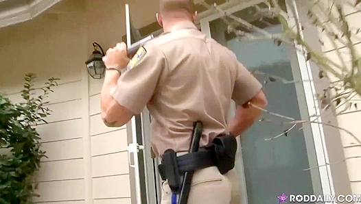 Hunky Cop Rod Daily Gets Wild with His Flashlight