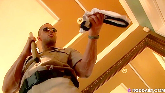 Hunky Cop Rod Daily Gets Wild with His Flashlight