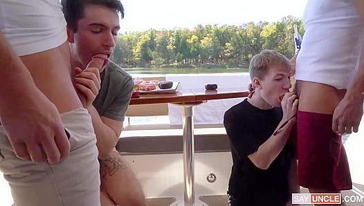 Daddy Jax Thirio Fucks Hard in Yacht Foursome