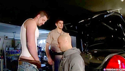 Hard Fuck on Set - Rod Daily, Tyler Torro, Andrew Stark Take Turns