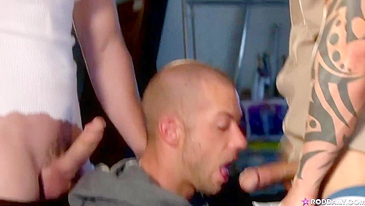 Hard Fuck on Set - Rod Daily, Tyler Torro, Andrew Stark Take Turns