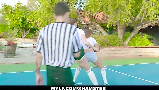 MILF Rivals Suck and Ride Young Dick Until He Blows Hard