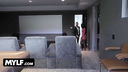 Ebony Stepmom and Stepdaughter Ravage White Professor's Dick Hard-Core