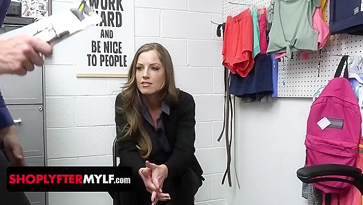 MILF Shoplifter Gets Roughly DOMmed by Security Guard in Store Backroom
