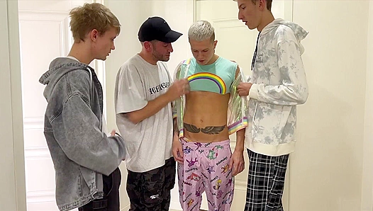 Rave Night Revenge: Straight Friends Turn Wild for Their Gay Buddy's Surprise Gangbang