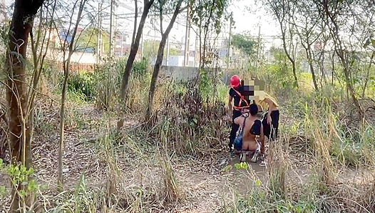 Security Joins Wild Woods Orgy: Hard Fucking in Nature