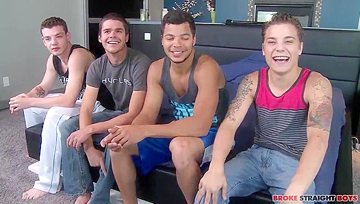Raw Orgy: 4 Straight Guys Turn Gay for Wild Sex