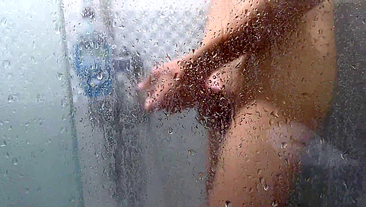 Cute Twink with Big Cock Showers and Cums