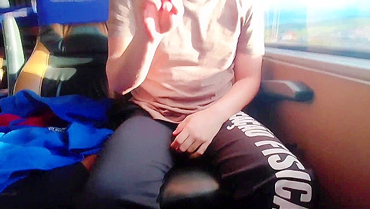 Bus Ride Exhibitionist Nearly Blows His Load in Public Shower