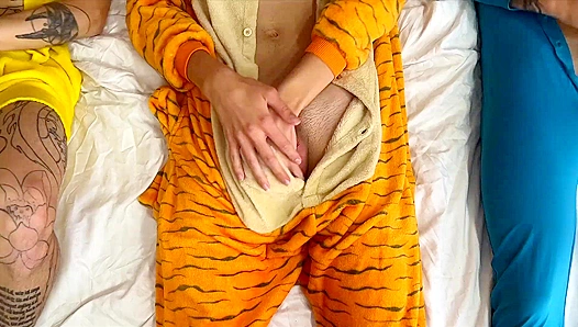 Pajama Party Turns Wild: Guys Get Rough and Dirty