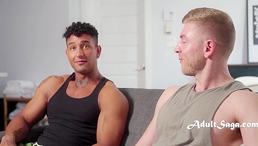 Muscle Buddies Kenzo & Matt Learn to Cum Together Before Life's Challenges