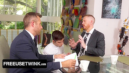 Twink Intern Gets Double Teamed by Joel & Brody