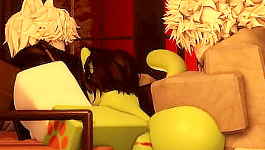 Double Teamed: Zombie Femboy Cat's Wild Encounter