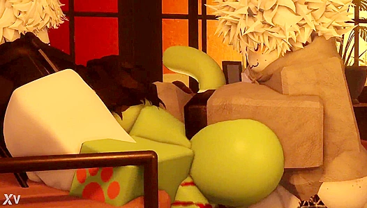 Double Teamed: Zombie Femboy Cat's Wild Encounter