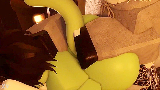 Double Teamed: Zombie Femboy Cat's Wild Encounter