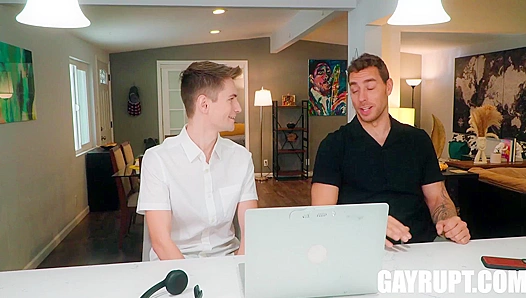 WFH Training Turned Hot: Carter Woods and Trevor Harris Go Commando