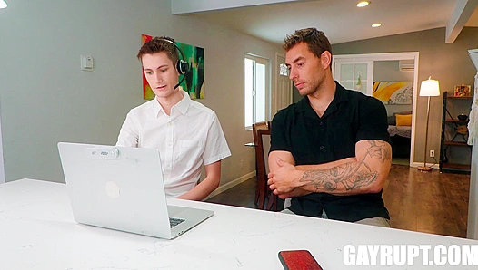 WFH Training Turned Hot: Carter Woods and Trevor Harris Go Commando