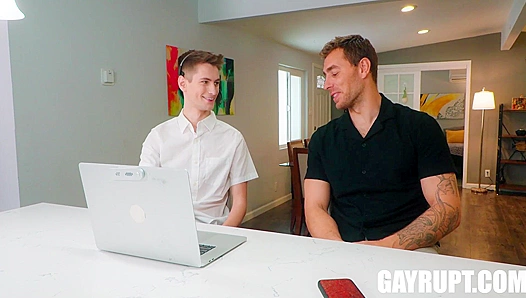 WFH Training Turned Hot: Carter Woods and Trevor Harris Go Commando