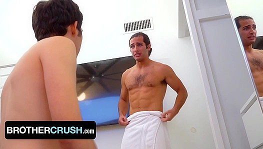 Hairy Jock Cums All Over Nerdy Twink's Face Post-Play
