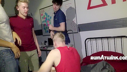 Cruel Frat Bros Take Turns on a Humiliated Geek