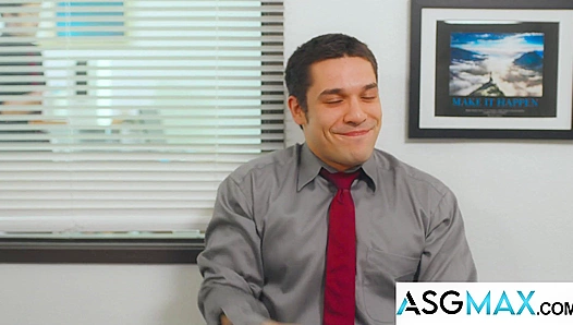 Dudes Secretly Hook Up, Sucking Dick In Gay Office Parody