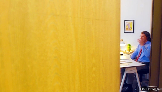 Dudes Secretly Hook Up, Sucking Dick In Gay Office Parody