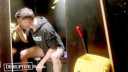 Janitor Gets Caught with His Dick in the Gloryhole by Hot Dudes Des Irez and Mason Lear