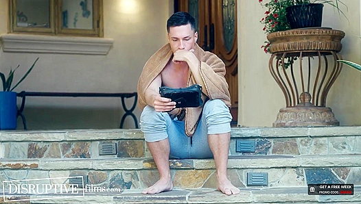 Stepdad Busts Horny Stepson Tristan Hunter Jerking Off, Cock Twitching Wildly DisruptiveFilms