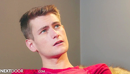 Stepdad Catches Twink Stepson and His BF, Joins In for Wild Threesome Action