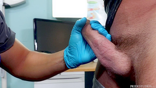 Latino Doctor Sucks His Patient's Cock Until He Blows Hard