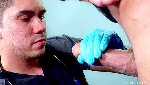 Latino Doctor Sucks His Patient's Cock Until He Blows Hard