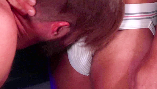Muscular Hunk Bent Over, Begging for the Jock-Strapped Stud's Massive Dick to Pound Him Raw