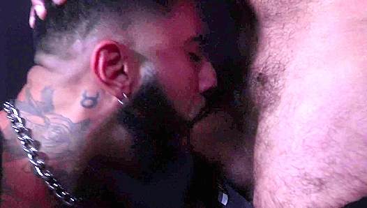 Big Hairy Bear Sucks Massive Dick, Driving Him Wild with Pleasure, Men Over 30
