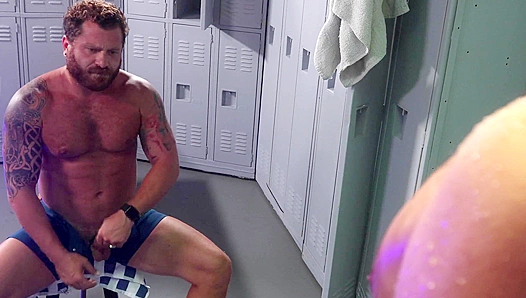Beefy Redhead Bear Gets Fucked Hard in Locker Room by Hung  "Men Over 30"