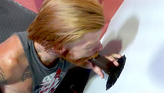 Glory Hole Action - Tattooed Redhead Gets Pounded by Extra Big BBC Dicks