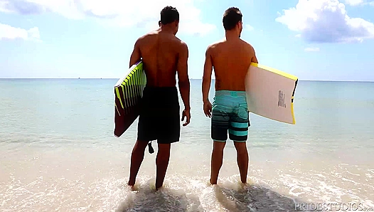 Latino Surfer Hunk DylanLucas Pounds His Buddy Senseless in the Cabana
