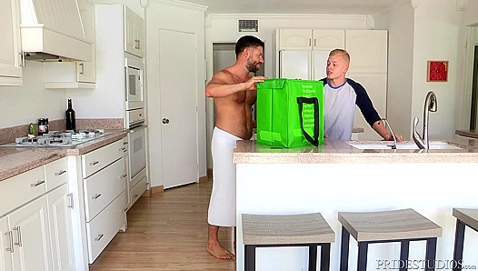 Hairy Latin Daddy with Uncut Big Dick Pounds Muscle College Boy Raw