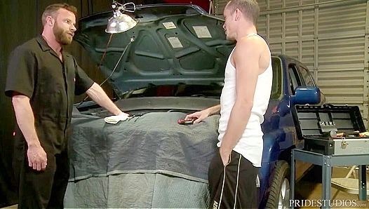 Huge Dicks - Mechanic Gets Pounded Hard Up the Ass