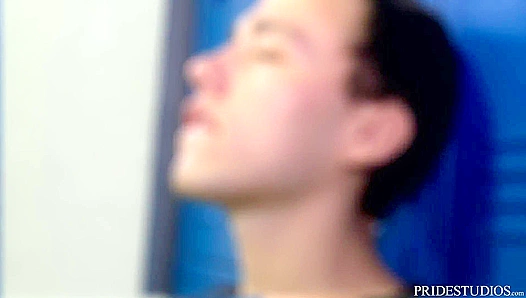 Cock Virgins - Blake Stone Sucks 3 Twinks Dry In Locker Room