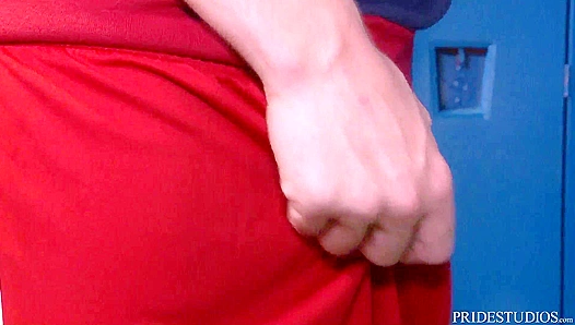 Cock Virgins Get Blown and Facialized in College Locker Room