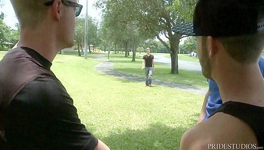 Cock Virgins Suck 3 Dicks Hard, Drooling and Moaning Wildly